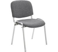 CLP Silla De Conferencia Ken Chrom En Tela I Silla Confidente Apilable I Silla De Oficina Sin Ruedas con Base de Metal I Color:, Color:Gris