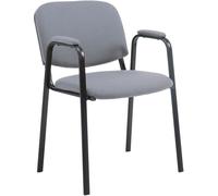 CLP Silla con patas de metal y asiento en Tela Gris