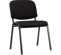 CLP Silla con patas de metal y asiento en tela negro