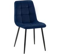 CLP Silla con patas de metal y asiento en Terciopelo Azul