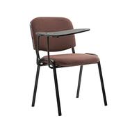 CLP Silla Confidente Ken con Brazo Extensible para Escritura I Silla con Pala Flexible para Apuntes I Silla de Conferencia en Tela I Color:, Color:marrón