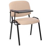 CLP Silla Confidente Ken con Brazo Extensible para Escritura I Silla con Pala Flexible para Apuntes I Silla de Conferencia en Tela I Color:, Color:Crema