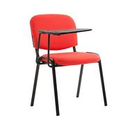CLP Silla Confidente Ken con Brazo Extensible para Escritura I Silla con Pala Flexible para Apuntes I Silla de Conferencia en Tela I Color:, Color:Rojo