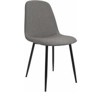 CLP Silla de Comedor Acolchada Maryam, Silla de Cocina con Respaldo y Estructura de Metal Negra, soporta hasta 150 kg Color:Gris Claro;Material:Tela