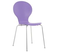 CLP Silla De Comedor Apilable Diego I Silla De Conferencia con Asiento De Madera I Silla De Cocina con Base De Metal, Color:Violeta