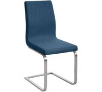 CLP Silla de Comedor Belfort tapizada en Tela I Silla de salón en Estilo cantiléver Acolchada con Base metálica, Color:Azul