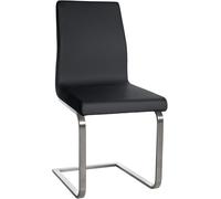CLP Silla de Comedor Belfort tapizada en simil Cuero I Butaca de salón Acolchada I Silla de Espera en Estilo cantiléver, Color:Negro