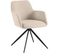 CLP Silla de Comedor Cord, Silla tapizada Olema, Silla de Cocina giratoria con Mecanismo de Giro de 180°, Capacidad de Carga hasta 150 kg, Color:Crema