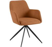 CLP Silla de Comedor Cord, Silla tapizada Olema, Silla de Cocina giratoria con Mecanismo de Giro de 180°, Capacidad de Carga hasta 150 kg, Color:Naranja