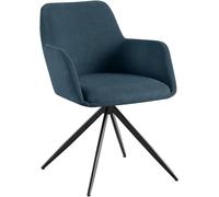 CLP Silla de Comedor Cord, Silla tapizada Olema, Silla de Cocina giratoria con Mecanismo de Giro de 180°, Capacidad de Carga hasta 150 kg, Color:Azul