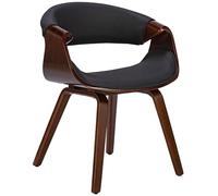 CLP Silla de Comedor Foley tapizada en Polipiel o Tela I Silla de salón Elegante con Estructura de Madera de 4 Patas, Color:Nuez/Negro, Material:Tela