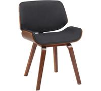 CLP Silla de Comedor Funda de Tela Beverley, Silla de Cocina con Madera Curvada, con Respaldo, tapizada, Color:Nuez/Negro