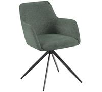 CLP Silla de Comedor giratoria Olema en Tela, butaca 180 Grados con reposabrazos y Respaldo, tapiceria facil de Limpiar, Color:Verde Claro
