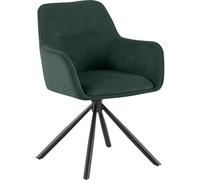 CLP Silla de Comedor giratoria Tipton de Pana, sillón Giratorio 180° con reposabrazos y Respaldo, soporta hasta 150 kg, Color:Verde Claro