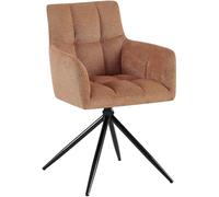 CLP Silla de Comedor Jonah, sillón Giratorio con reposabrazos, Mecanismo de Retorno automático 180°, tapizado en Tela fácil de Limpiar, Color:Naranja