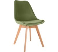 Silla linares en estilo nórdico terciopelo verde claro 50x49x83 cm