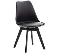 Silla linares en estilo nórdico plástico negro/negro 50x49x83 cm