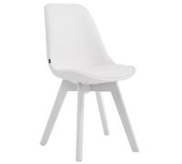 CLP Silla De Comedor Manado Tapizado En Cuero Sintético I Silla De Visitas con Base De 4 Patas De Madera I Silla De Salón con Respaldo I Color: Color:Blanco;Color del Marco:Blanco