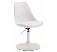 CLP Silla De Comedor Maverick con Estructura De Plástico & Cojín En Simil Cuero I Butaca De Salón Regulable En Altura I Color:Blanco;Color del Marco:Blanco
