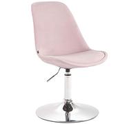 CLP Silla De Comedor Maverick En Terciopelo con Respaldo & Sin Reposabrazos I Butaca De Salón Regulable En Altura & Giratoria I, Color:Fucsia, Color del Marco:Cromado