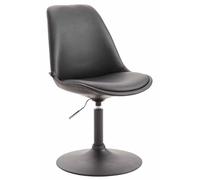 CLP Silla De Comedor Maverick Tapizada En Simil Cuero I Butaco De Salón Regulable en Altura & Giratoria I, Color:Negro, Color del Marco:Negro