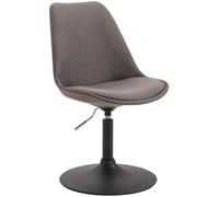 CLP Silla De Comedor Maverick Tapizada En Tela I Butaco De Salón Regulable en Altura & Giratoria I, Color:Gris Oscuro, Color del Marco:Negro