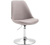 CLP Silla De Comedor Maverick Tapizada En Tela I Butaco De Salón Regulable en Altura & Giratoria I, Color:Gris, Color del Marco:Cromado