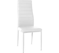 CLP Silla De Comedor Mayfair Tapizada En Terciopelo o Polipiel I Butaca Moderna con Respaldo Alto & Base De Metal, Color:Blanco, Material:Cuero Sintetico