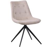 CLP Silla de Comedor Merna en Terciopelo o Tela I Butaca Moderna de Cocina giratoria con Base metálica 4 Patas, Color:Crema, Material:Terciopelo