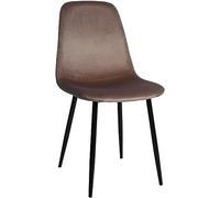 CLP Silla De Comedor Napier En Tela Terciopelo o Polipiel I Butaca De Salón Moderna con Base De Metal, Color:marrón, Material:Terciopelo