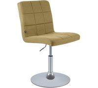 CLP Silla de Comedor Ricky, giratoria 360°, Ajustable en Altura, tapizada en Tela, Base Trompeta, Estructura metálica cromada, Color:Verde Claro