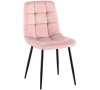 CLP Silla De Comedor Antibes Acolchada En Terciopelo I Butaca De Salón Nórdica con Base Metálica & Sin Reposabrazos, Color:Fucsia