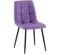 CLP Silla de comedor Antibes tapizada, respaldo, estructura metálica negra, hasta 150 kg, Violeta