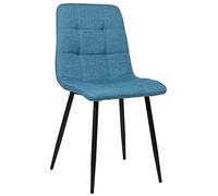 CLP Silla De Comedor Tilde En Tela o Terciopelo I Butaca De Salón Moderna con Base De Metal, Color:Azul, Material de Base:Tela