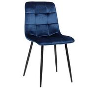 Silla de comedor tilde terciopelo azul 55x45x84 cm