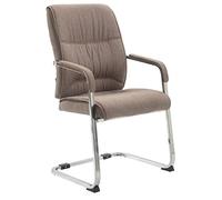 CLP Silla De Conferencia Anu n Tela I Silla De Reunion En Estilo Cantiléver I Silla De Oficina Sin Ruedas & con Base De Metal, Color:Gris Pardo