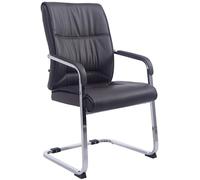 CLP Silla De Conferencia Anubis En Polipiel I Silla De Oficina En Estilo Cantiléver, con Reposabrazos & Base Metálica, Color:marrón