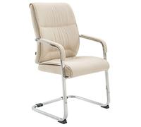 CLP Silla De Conferencia Anubis En Tela I Silla De Reunion En Estilo Cantiléver I Silla De Oficina Sin Ruedas & con Base De Metal, Color:Crema
