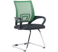 CLP Silla de conferencia Eureka, estilo cantilever, moderna, reposabrazos, sin ruedas, Verde claro