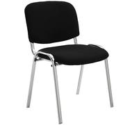 CLP Silla De Conferencia Ken Chrom En Tela I Silla Confidente Apilable I Silla De Oficina Sin Ruedas con Base de Metal I Color:, Color:Negro