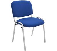 CLP Silla De Conferencia Ken Chrom En Tela I Silla Confidente Apilable I Silla De Oficina Sin Ruedas con Base de Metal I Color:, Color:Azul