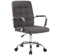 CLP Silla De Escritorio Deli Pro En Tela | Silla Ejecutiva Giratoria & Regulable En Altura I Silla De Oficina con Ruedas, Color:Gris Oscuro