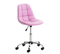 CLP Silla De Escritorio Emil En Simil Cuero & Base con Ruedas I Silla De Ordenador Altura Regulable & Giratoria, Color:Fucsia