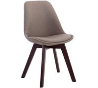 CLP Silla De Espera Borneo V2 Tapizada En Tela I Silla De Comedor En Estilo Nórdico I Butaca De Salón con Base De Madera I Color:, Color:Gris Pardo, Color del Marco:Nuez