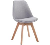CLP Silla De Espera Borneo V2 Tapizada En Tela I Silla De Comedor En Estilo Nórdico I Butaca De Salón Con Base De Madera I Color:, Color:gris, Color del marco:natura