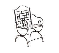 CLP Silla de Exterior Lotta en Hierro Forjado I Silla de Jardín con Reposabrazos I Silla de Terraza Estilo Rústico, Color:Bronce