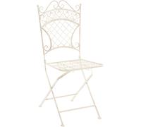 CLP Silla de exterior plegable en metal crema antiguo