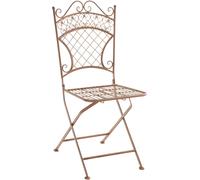CLP Silla de exterior plegable en metal marrón antiguo