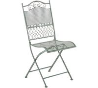 CLP Silla de exterior plegable en metal verde antiguo