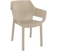 CLP Silla de jardín apilable Dora, Resistente a la Intemperie y compacta, Asiento de plástico, Carga máx. 120 kg, para terraza y jardín, Color:Gris Pardo